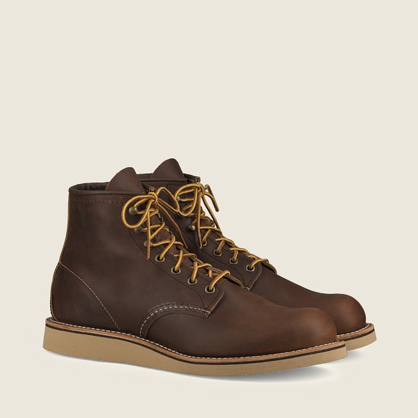 Red Wing Mens Rover - 6-inchr Rough & Tough Leather - Heritage Boots Dark Brown - 5324OSUEB